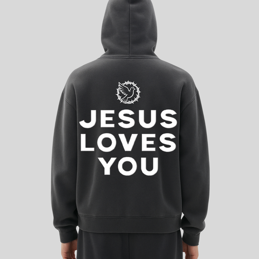Jesus Loves You - Double-Zip Cropped Hoodie