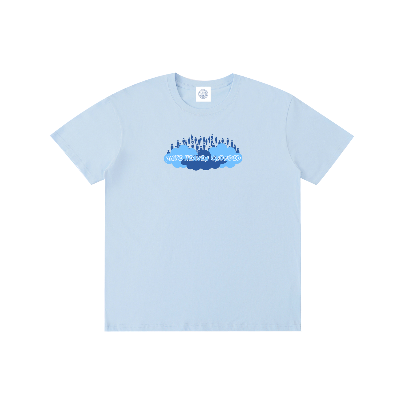 A Make heaven Crowded - T-Shirt (White, Blue)
