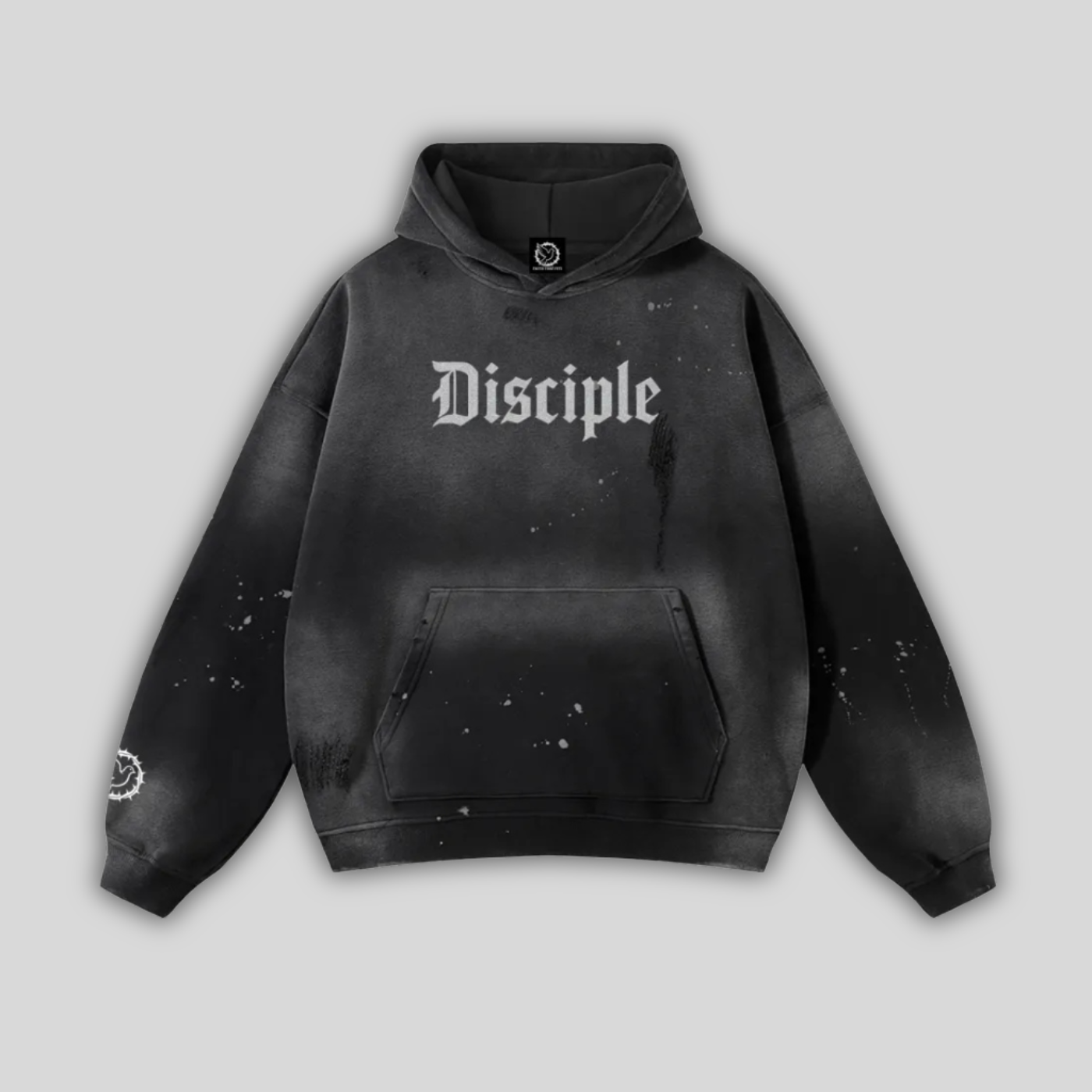 Disciple - Vintage Frayed Hoodie - logo sleeve