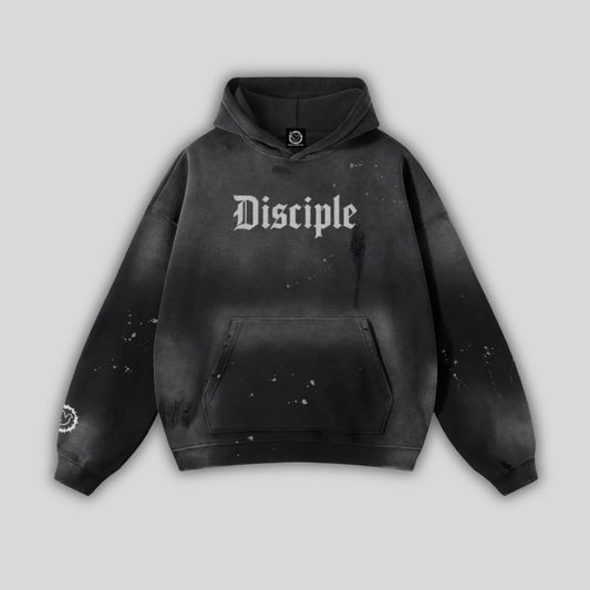 Disciple - Vintage Frayed Hoodie - logo sleeve