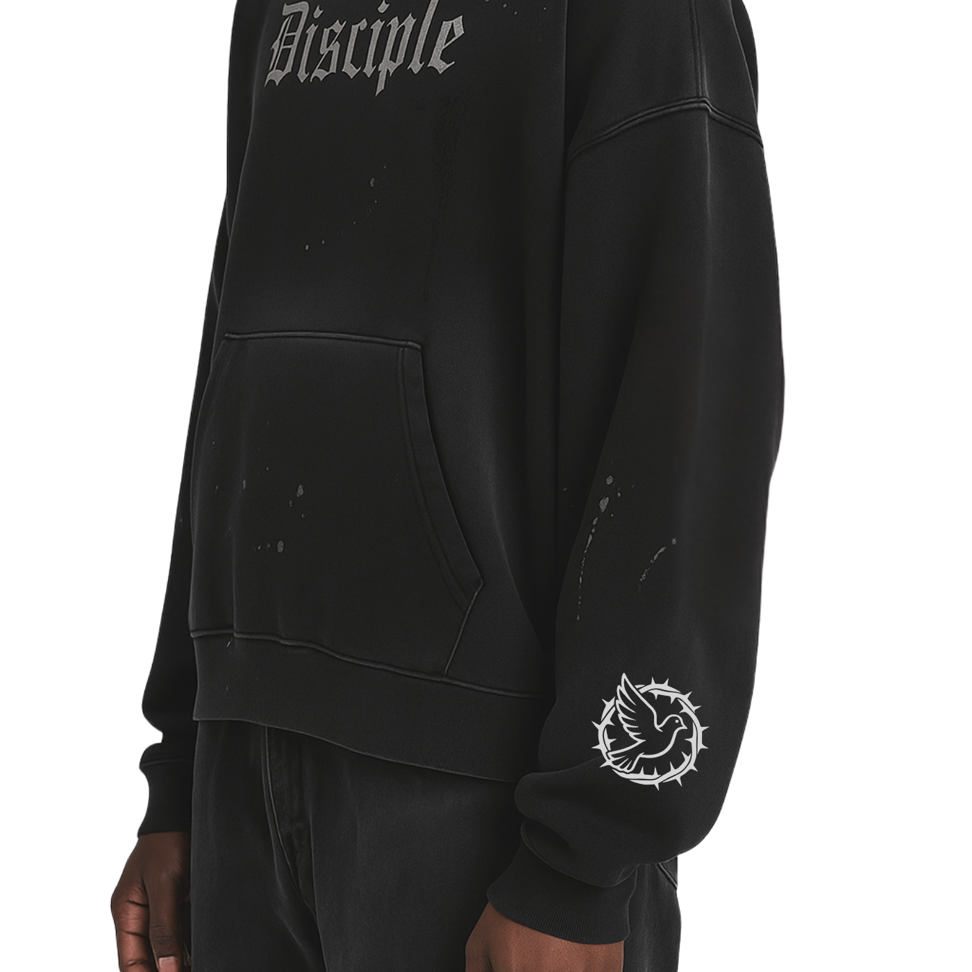 Disciple - Vintage Frayed Hoodie - logo sleeve