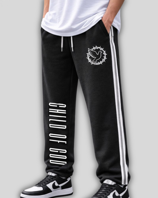 The Child of God - Stripped Uncuffed Sweatpants