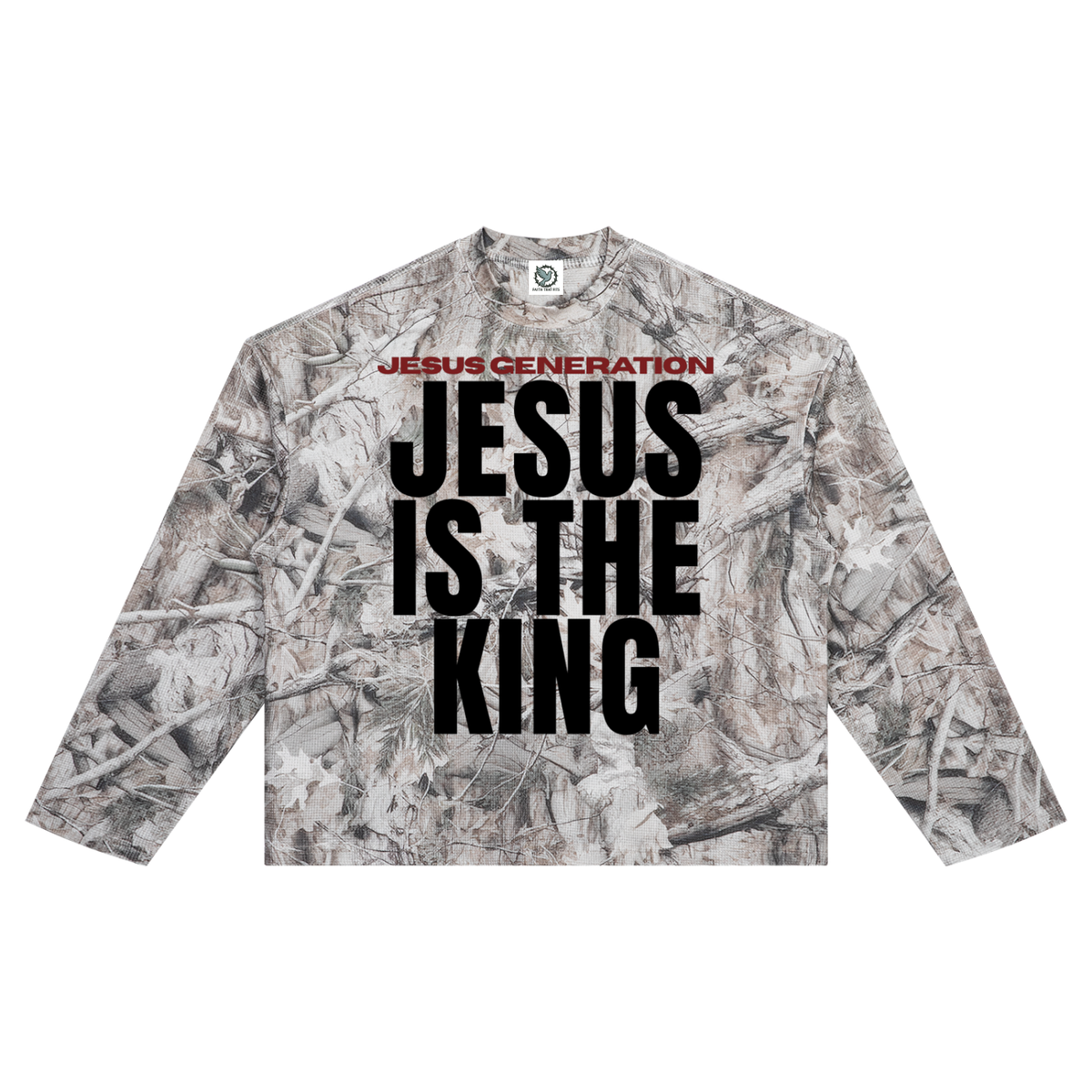 Jesus is the king - Waffle Knit Long Sleeve