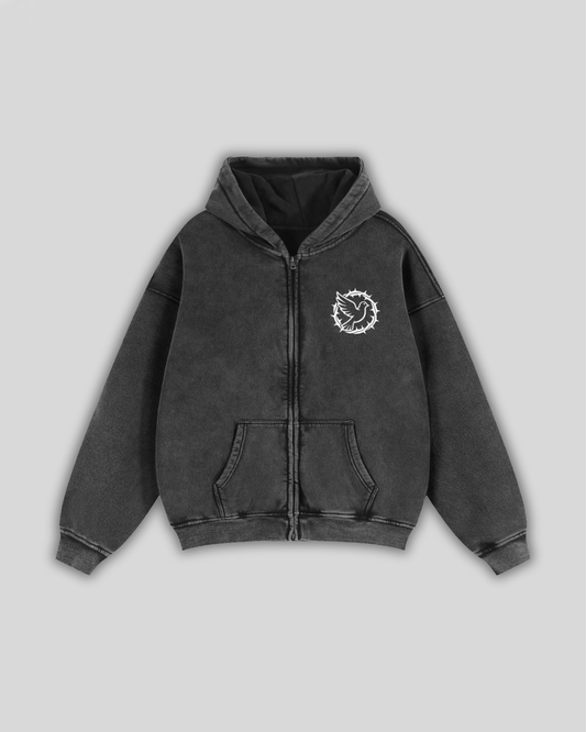 a Jesus loves you - Cropped zip-up