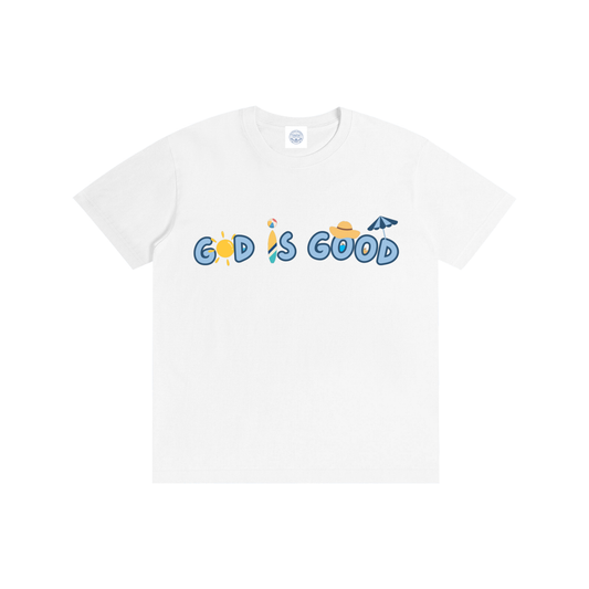 A Summer God is good - T-Shirt (Navy, White, Yellow)