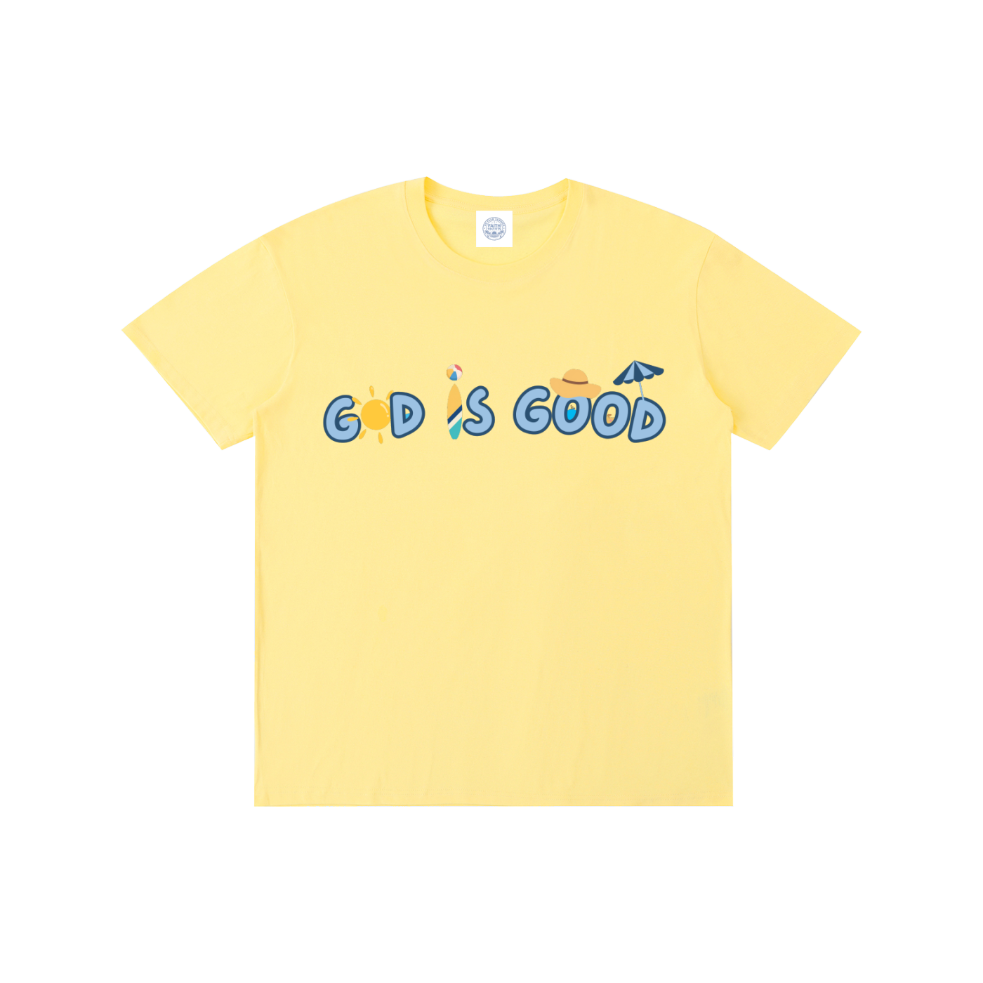 A Summer God is good - T-Shirt (Navy, White, Yellow)