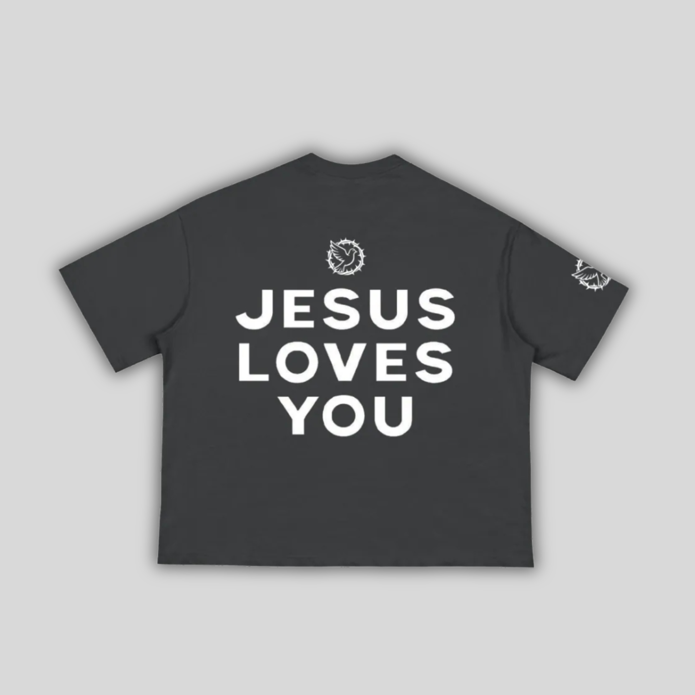 Crown of thorns - Black Cropped Tee - logo sleeve