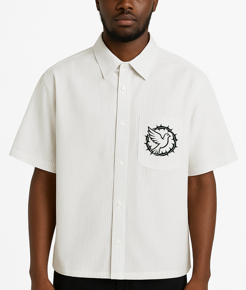 Faith That Fits - Cropped Boxy Button Up