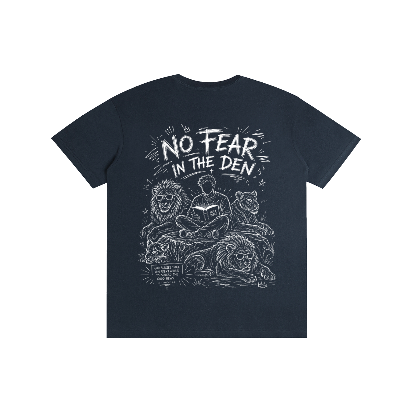 No fear Lions Den - T-Shirt (Navy)